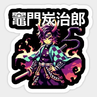 tanjiro demon mode Sticker